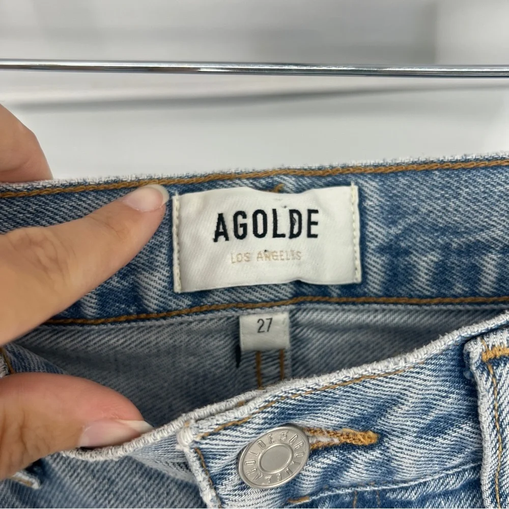 Agolde Balloon Baggy Leg Mid Rise Light Wash Classic Bohemian Denim Jeans 27